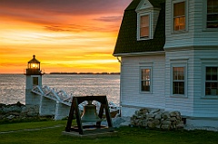 Sunset by Marshall Point Light and Keeper's Museum Building